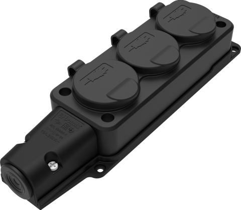 Bemis Kauçuk 3'lü Üçlü Grup Priz 1x16 Amper 220 Volt BK1-1402-3613