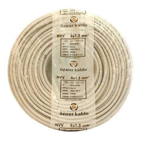 Öznur 4x1.5 mm NYM Antigron Kablo Tek Damar NVV 100 METRE