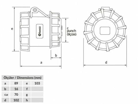 Bemis 5X32A Somunlu Makine Prizi IP 67 380 Volt BC1-3505-7440