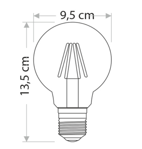 Cata 6W Rustik  Led Ampul G-95 Glop Filament E27 Duylu ct-4286