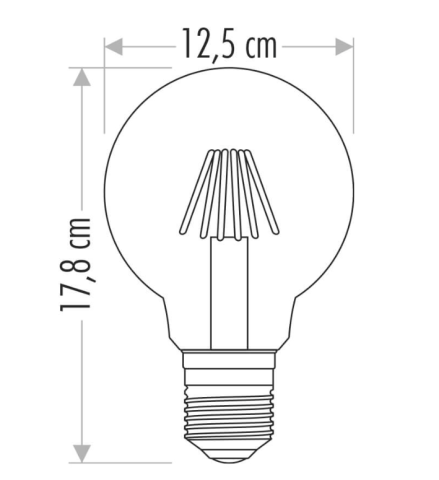 Cata 6W Rustik Led Ampul G-125 Glop Filament E27 Duylu ct-4287