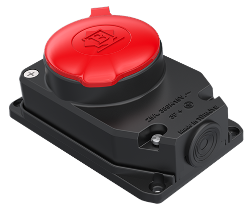 Bemis 3x25A Kauçuk Tekli Duvar Prizi 380 Volt BK6-2504-4511