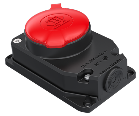 Bemis 3x25A Kauçuk Tekli Duvar Prizi 380 Volt BK6-2504-4511