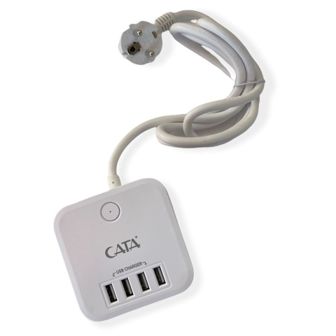Cata Akım Korumalı Rubik 3' Lü Grup Priz 4 Usb'li 1,5 Mt Kablolu Ct-3002