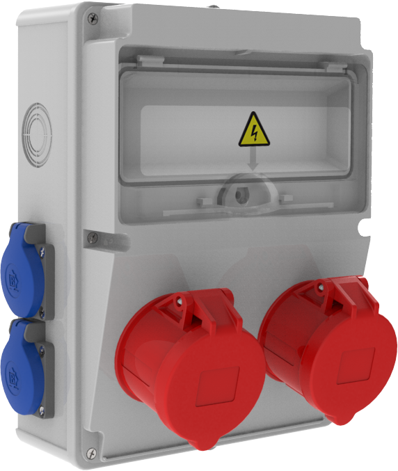 Bemis 2 Adet Ön 5/32 380V 4 Adet Yan 1/16A 220V Prizli Kombinasyon Kutusu IP44 BD2-2234-4020