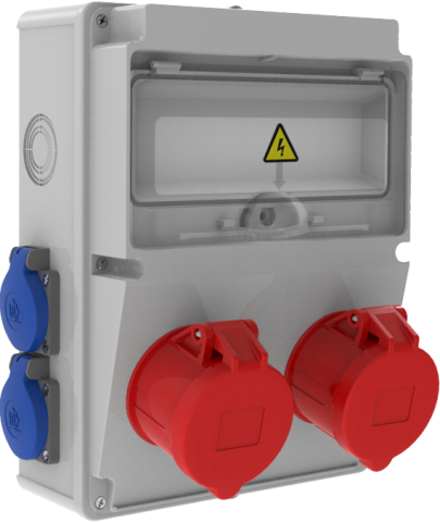 Bemis 2 Adet Ön 5/32 380V 4 Adet Yan 1/16A 220V Prizli Kombinasyon Kutusu IP44 BD2-2234-4020