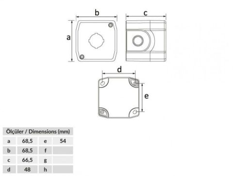 Bemis Tekli Buton Kutusu Sarı IP44 BT3-1011-0002