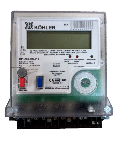 Köhler Çift Yönlü Kombi Trifaze Elektronik Elektrik Sayacı AEL KC 810