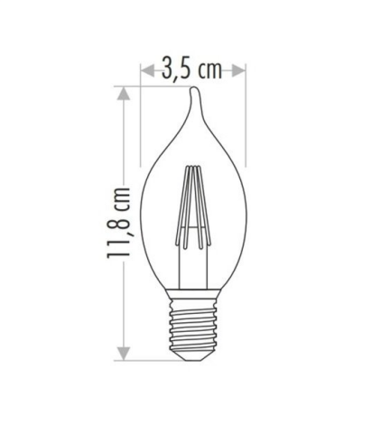 Cata 4W Sarı Işık Amber Rustik Kıvrık Led Ampul E14 Duylu ct-4281