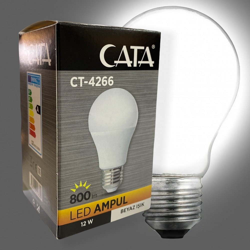 Cata 12W Beyaz Işık 6400k Led Ampul E27 Duylu ct-4266