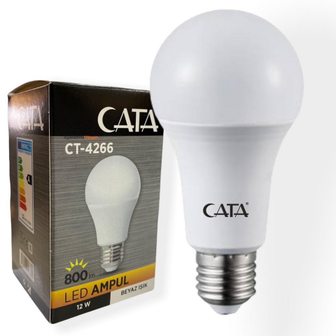 Cata 12W Beyaz Işık 6400k Led Ampul E27 Duylu ct-4266