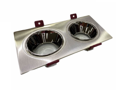 Cata Jaguar Satin Platin Diktörtgen 2li Spot Kasası CT-5058