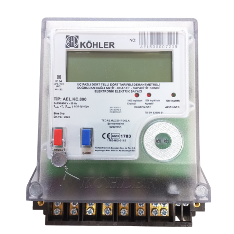 Köhler Direk Bağlı Kombi Trifaze Elektronik Elektrik Sayacı AEL KC 020-1 (AELKC800)