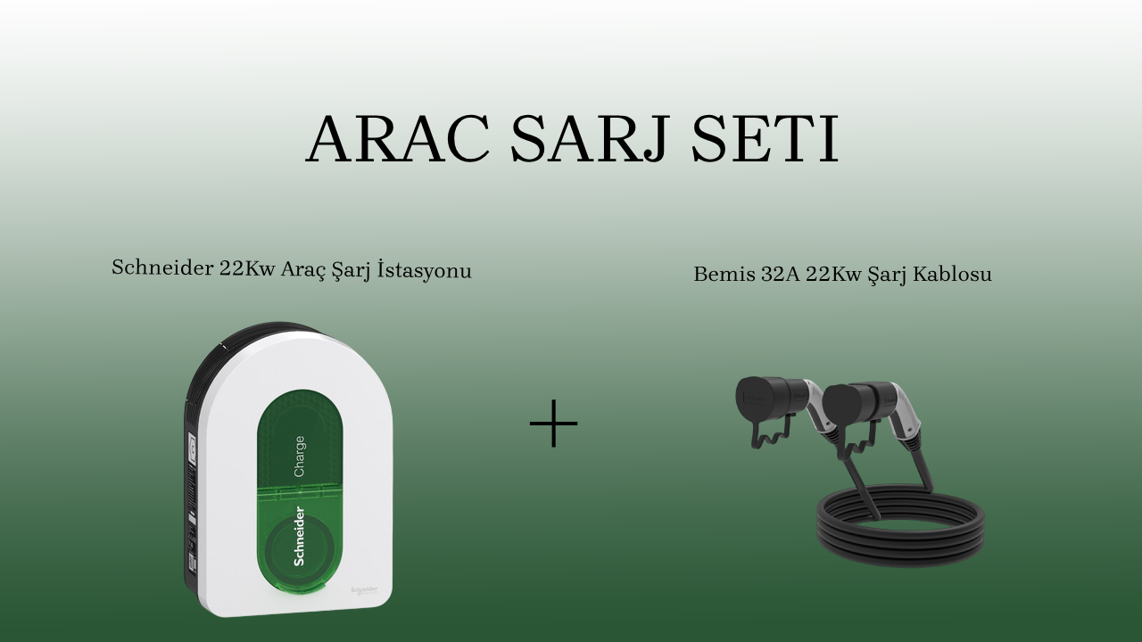 Araç Şarj Seti Schneider Araç Şarj İstasyonu + 5mt 22Kw Kablo