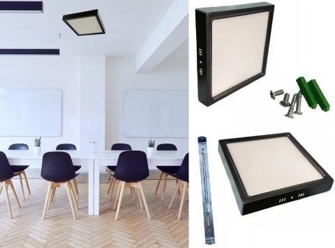 ACK 24w Günışığı Siyah Kasa Kare Sıva Üstü Led Panel AP04-02411