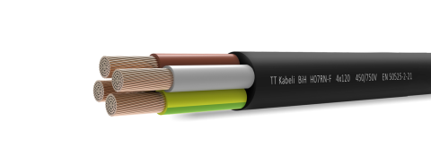 Prysmian 4x2.5mm Siyah TTR Çok Telli Kablo H07RN-F 100 METRE